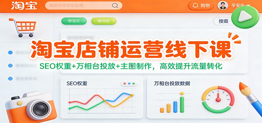 淘宝店铺运营线下课:SEO权重+万相台投放+主图制作,高效提升流量转化-东方学社-专注互联网创业,知识付费,副业轻创