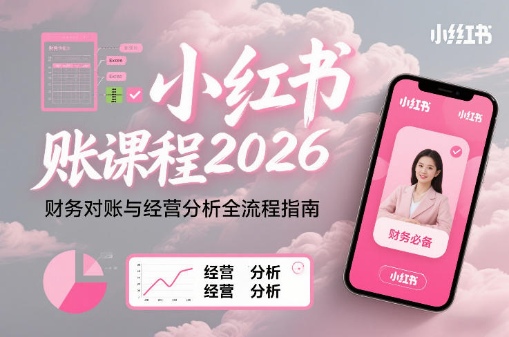 小红书对账课程2026,财务对账与经营分析全流程指南-轻创终点站