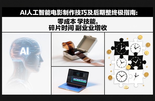 AI人工智能电影制作技巧及后期完整终极指南：零成本学技能，碎片时间副业增收-千优网创