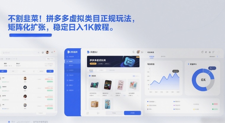 不割韭菜！拼多多虚拟类目正规玩法，矩阵化扩张，稳定日入1K教程【揭秘】-轻创终点站