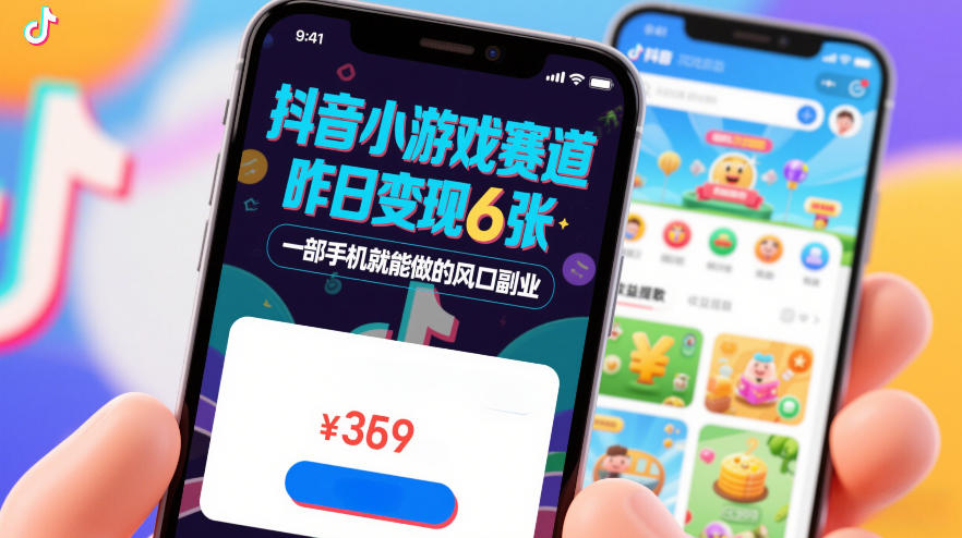 抖音小游戏赛道，昨日变现600+，零基础一部手机就能做的风口副业【揭秘】-轻创终点站