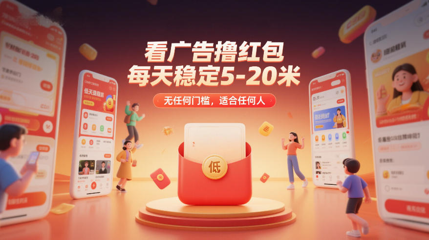 看广告撸红包，每天稳定5-20米，无任何门槛，适合任何人-轻创终点站
