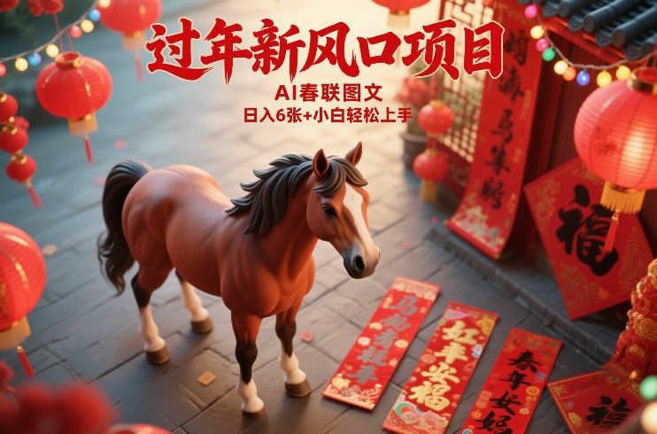 过年新风口项目，用ai春联图文，日入6张+小白轻松上手【揭秘】-轻创终点站