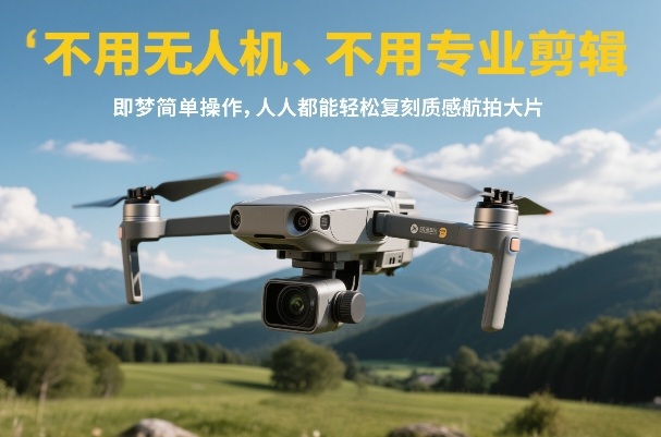 不用无人机、不用专业剪辑，即梦简单操作，人人都能轻松复刻质感航拍大片-轻创终点站
