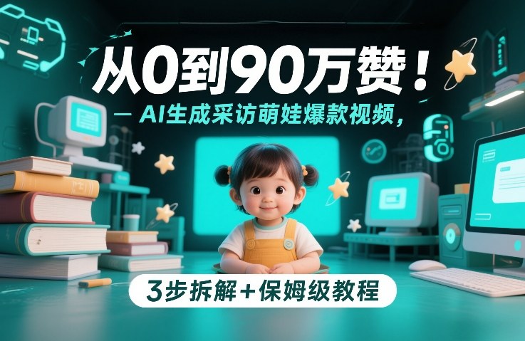 从0到90万赞：AI生成采访萌娃爆款视频，3步拆解+保姆级教程-轻创终点站