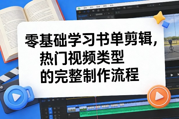 零基础学习书单剪辑，热门视频类型的完整制作流程(更新2026)-轻创终点站