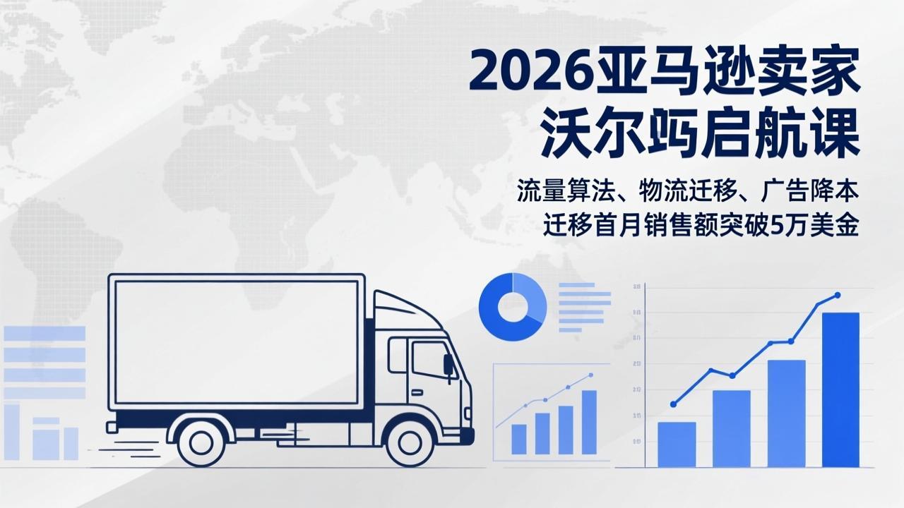 2026亚马逊卖家沃尔玛启航课，流量算法、物流迁移、广告降本，迁移首月销售额突破5万美金-轻创终点站