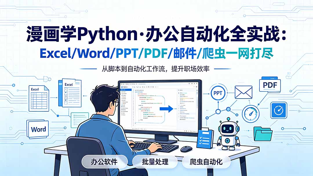 漫画学Python·办公自动化全实战:Excel/Word/PPT/PDF/邮件/爬虫一网打尽-网创库
