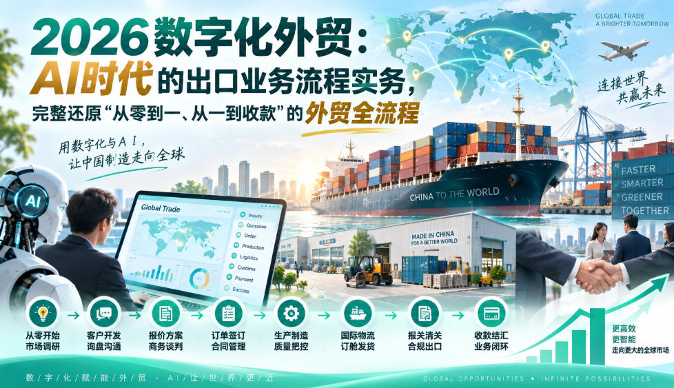 2026数字化外贸:AI时代的出口业务流程实务,完整还原”从零到一、从一到收款”的外贸全流程-爱分享 · 轻创终点站