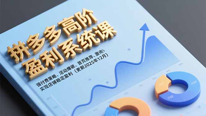 拼多多高阶盈利系统课，强付费策略、活动爆破、首页推荐，实现店铺稳定盈利（更新12月）-轻创终点站