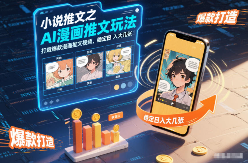 小说推文之AI漫画推文玩法，打造爆款漫画推文视频，稳定日入大几张-轻创终点站
