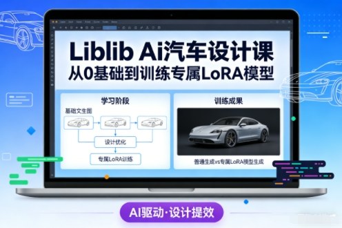 Liblib Ai汽车设计课，从0基础文生图，到教你训练专属设计和风格LoRA模型-轻创终点站