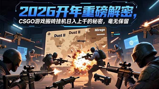 2026开年重磅解密，CSGO游戏搬砖挂机日入上千的秘密，毫无保留-轻创终点站