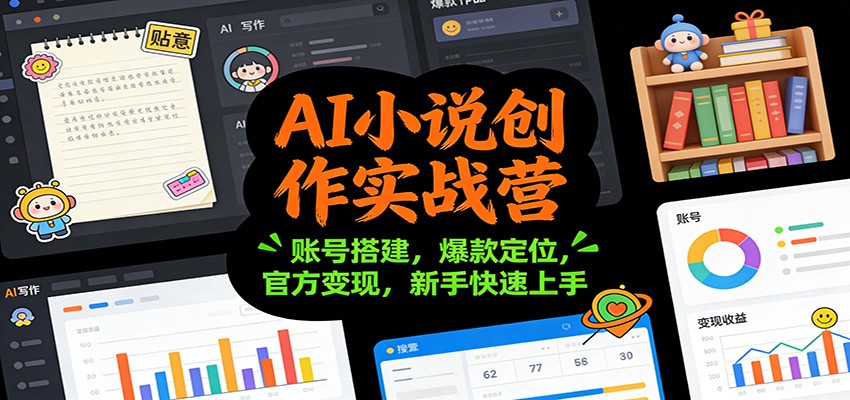 AI小说创作实战营：账号搭建，爆款定位，官方变现，新手快速上手-轻创终点站
