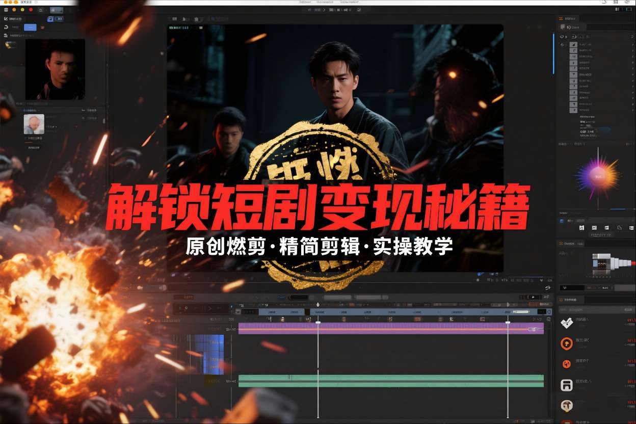 短剧拉新之原创燃剪精简剪辑实操课，解锁短剧变现秘籍-轻创终点站