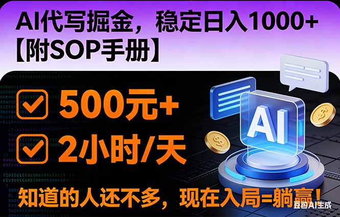 2026风口项目,AI代写掘金，稳定日入1000+，掌握核心技能【附SOP手册】-轻创终点站