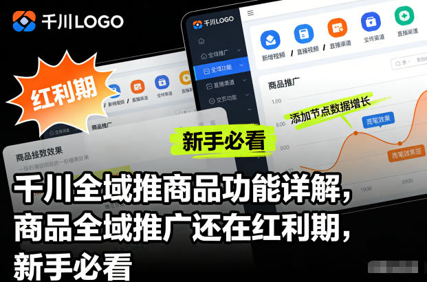 千川全域推商品功能详解，商品全域推广还在红利期，新手必看-轻创终点站
