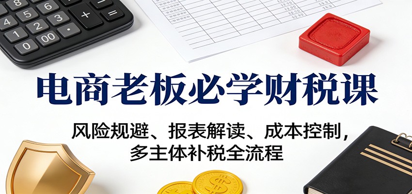 电商老板必学财税课：风险规避、报表解读、成本控制，多主体补税全流程-轻创终点站