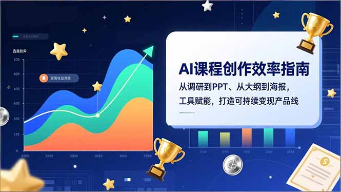 AI课程创作效率指南，从调研到PPT、从大纲到海报，工具赋能，打造可持续变现产品线-轻创终点站