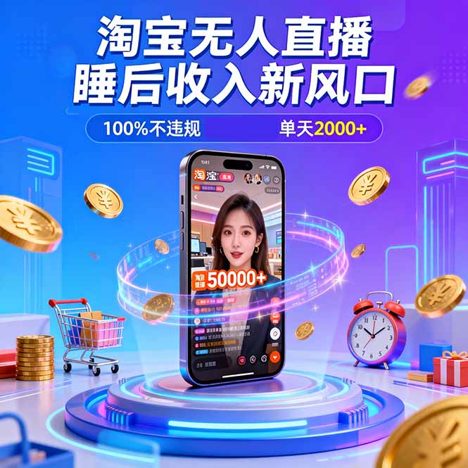 淘宝无人直播，不违规不封号，直播100小时卖了5万，年底旺季！-轻创终点站