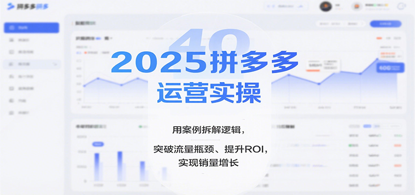 2025拼多多运营实操，用案例拆解逻辑，突破流量瓶颈、提升ROI，实现销量增长（更新）-轻创终点站