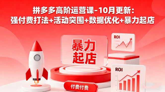 拼多多高阶运营课-10月更新:强付费打法+活动突围+数据优化+暴力起店-4503资源库