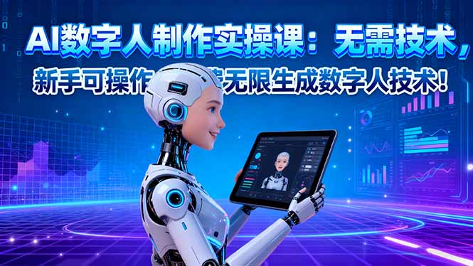 AI数字人制作实操课:无需技术,新手可操作,免费无限生成数字人技术!-星舰联盟
