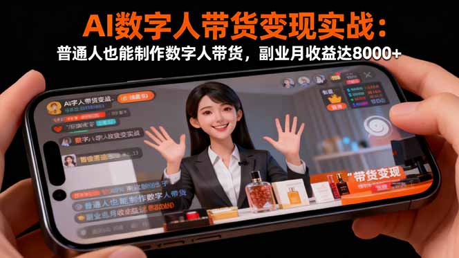 AI数字人带货变现实战:普通人也能制作数字人带货,副业月收益达8000+-星舰联盟