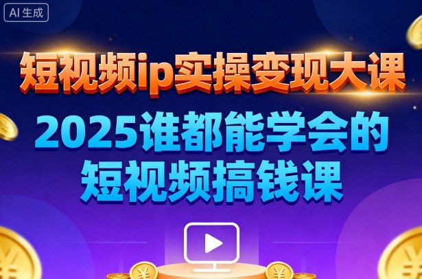 短视频ip实操变现大课,7月26-27日广州站线下课,2025谁都能学会的短视频搞钱课-飞叔云网创