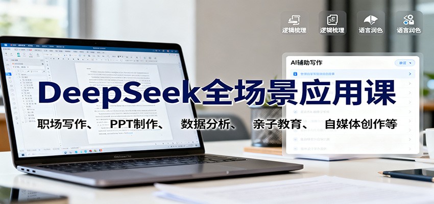 DeepSeek全场景应用课:职场写作、 PPT制作、数据分析、亲子教育、自媒体创作等-飞叔云网创