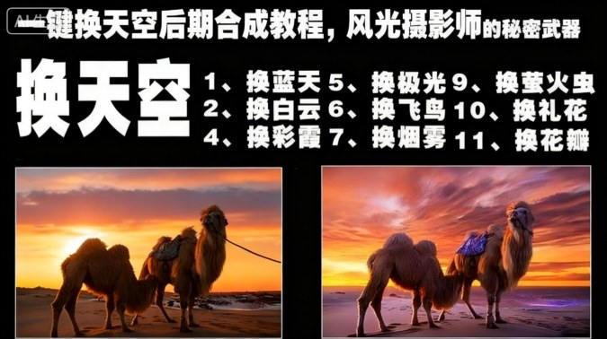 一键换天空后期合成教程,风光摄影师的秘密武器-第一人副业终点站