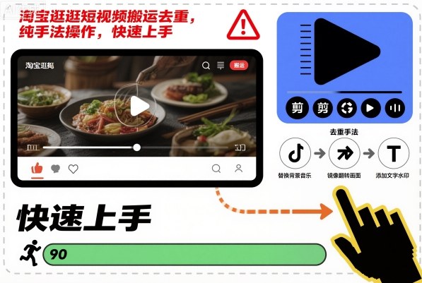 淘宝逛逛短视频搬运去重,纯手法操作,快速上手-安小熙网创平台
