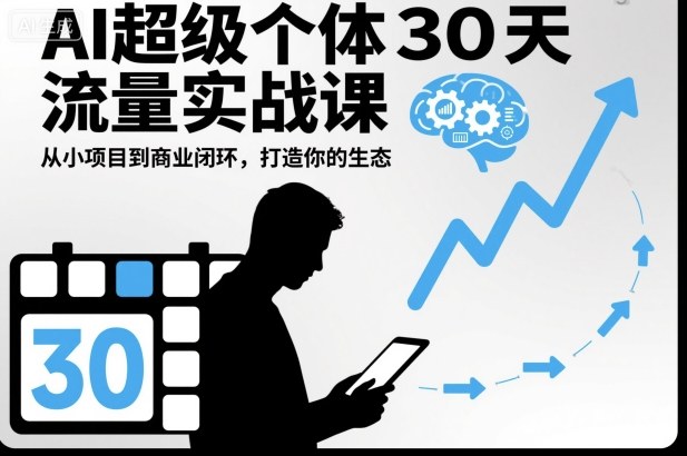AI超级个体30天流量实战课,从小项目到商业闭环,打造你的生态-飞叔云网创