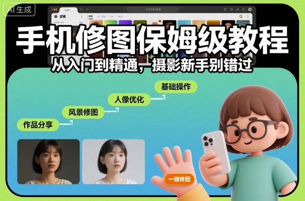 手机修图保姆级教程,从入门到精通,摄影新手别错过-安小熙网创平台
