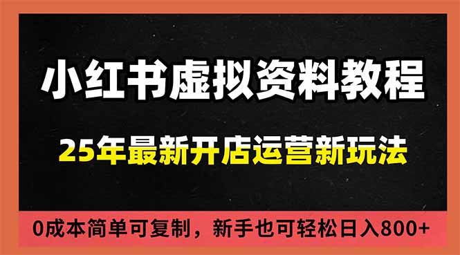 小红书虚拟资料项目:最新搜索流变现玩法,0成本简单可复制,一人多店打法,新手日入800+-安小熙网创平台