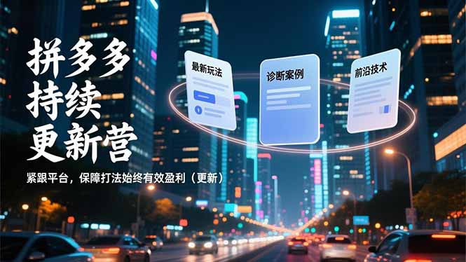 拼多多持续更新营，最新玩法、诊断案例、前沿技术，紧跟平台，保障打法始终有效盈利（更新）-安小熙网创平台