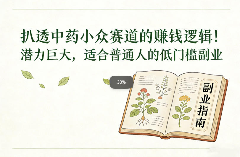 扒透中药小众赛道的賺米逻辑，潜力巨大，适合普通人的低门槛副业-牛创网