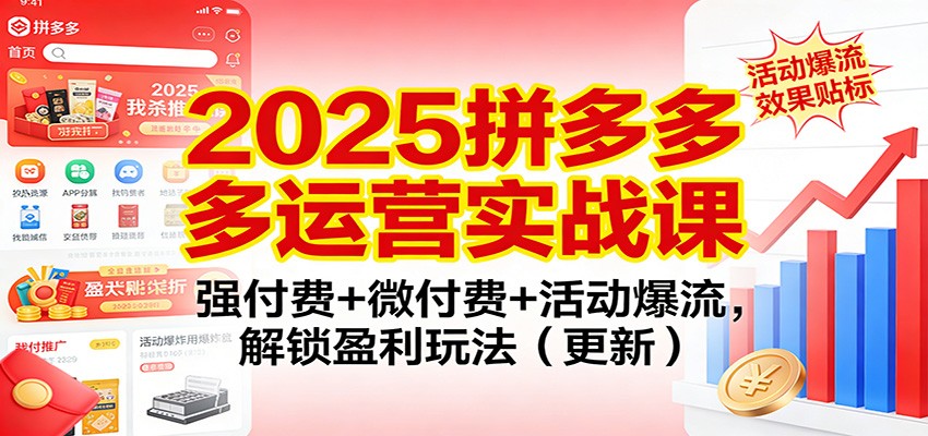 2025拼多多运营实战课：强付费+微付费+活动爆流，解锁盈利玩法（更新）-轻创终点站