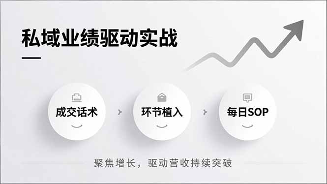 私域业绩驱动实战，成交话术、环节植入、每日SOP，聚焦增长，驱动营收持续突破-AI网创项目超市
