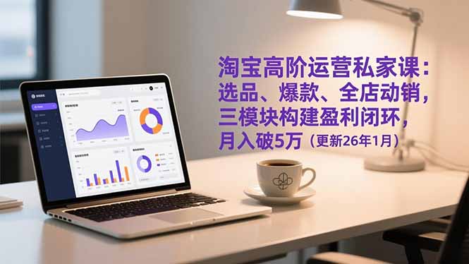 淘宝高阶运营私家课：选品、爆款、全店动销，三模块构建盈利闭环，月入破5万（更新26年1月）-安小熙网创平台