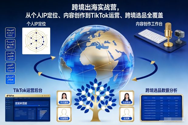 跨境出海实战营，从个人IP定位、内容创作到TikTok运营、跨境选品全覆盖-安小熙网创平台