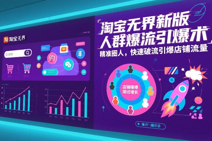 淘宝无界新版人群爆流引爆术，精准圈人，快速破流引爆店铺流量-轻创终点站