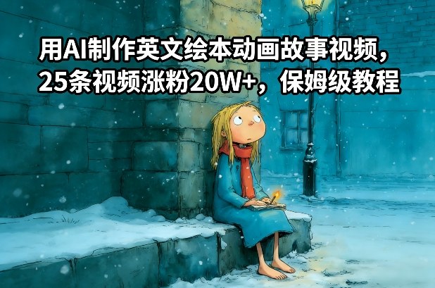 用AI制作英文绘本动画故事视频，25条视频涨粉20W+，保姆级教程-轻创终点站