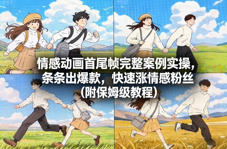 情感动画首尾帧完整案例实操，条条出爆款，快速涨情感粉丝(附保姆级教程)-轻创终点站