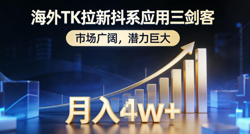 海外TK拉新抖系应用三剑客，市场广阔，潜力巨大，月入1w+-轻创终点站