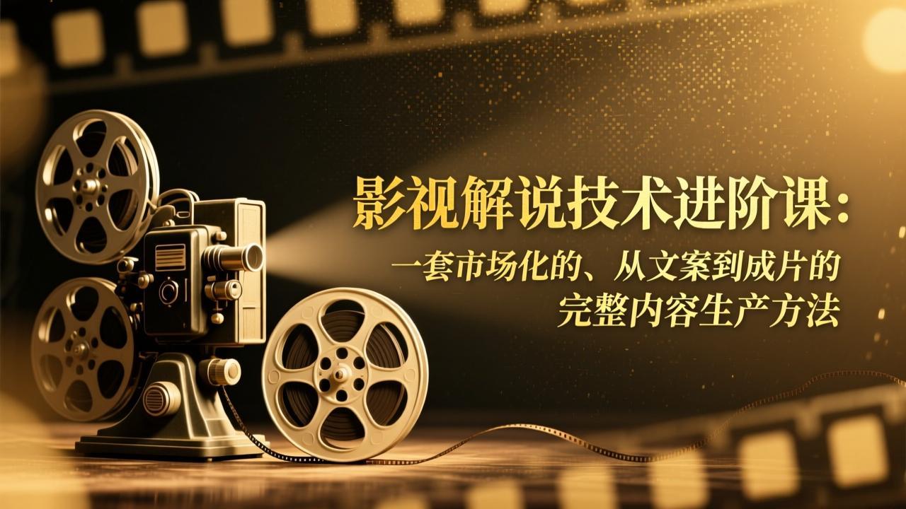 影视解说技术进阶课：一套市场化的、从文案到成片的完整内容生产方法-安小熙网创平台