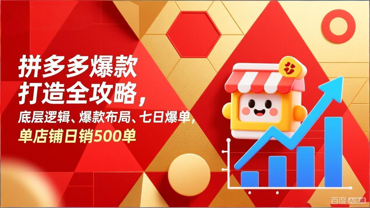 拼多多爆款打造全攻略，底层逻辑、爆款布局、七日爆单，单店铺日销500单-多多副业站