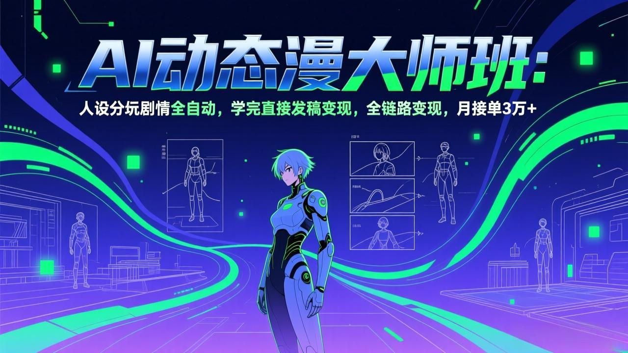 AI动态漫剧大师班:人设分镜剧情全自动,学完直接发稿变现,全链路变现,月接单3万+ 20260224095536-699d75982e117.jpeg