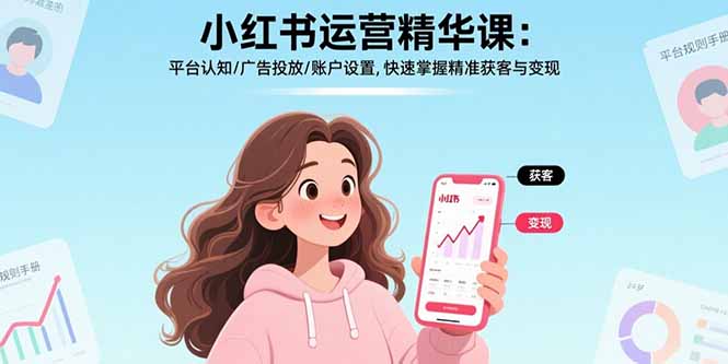 小红书运营精华课-更新：平台认知/广告投放/账户设置,快速掌握精准获客与变现-安小熙网创平台