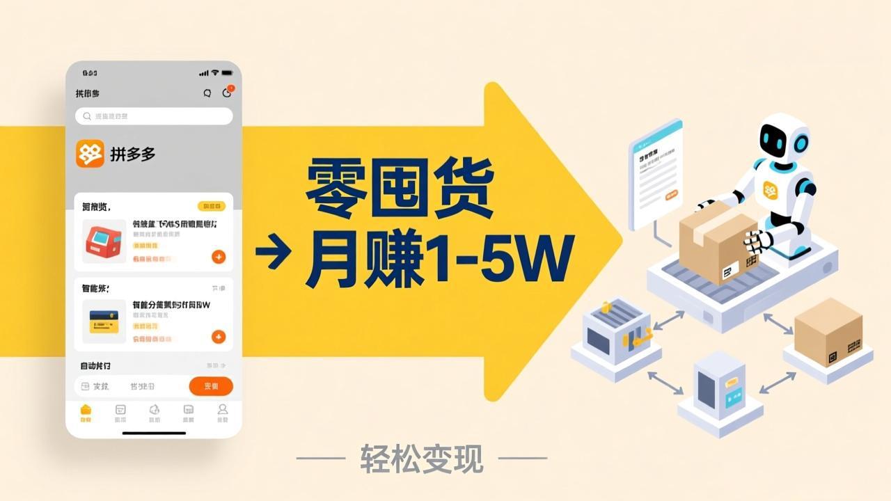 不用囤货不用跑单！拼多多虚拟玩法，机器人管理发货和客服，帮你月赚 1-5W-优优云网创